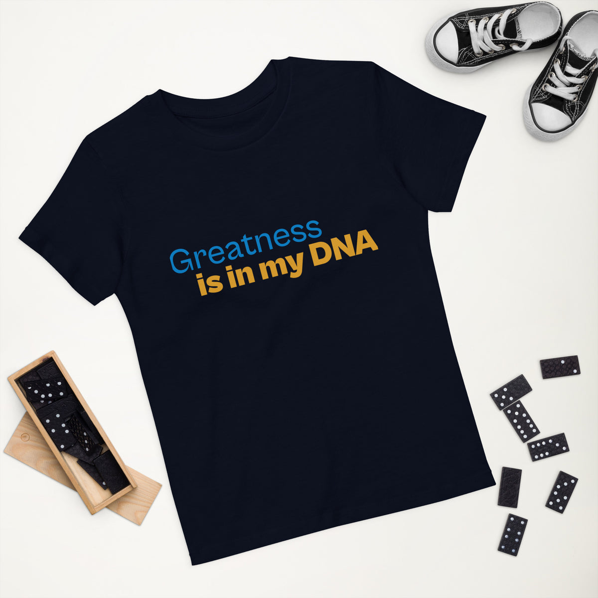 Organic cotton kids t-shirt-Greatness is in my DNA