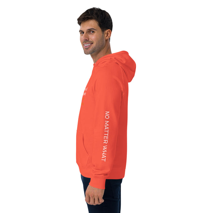 Unisex eco raglan hoodie-Stop Judging Yourself