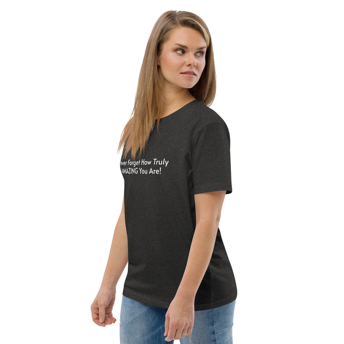 Unisex organic cotton t-shirt:  Never Forget