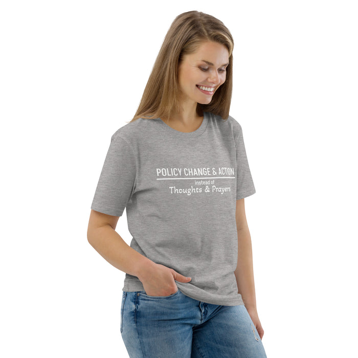 Unisex organic cotton t-shirt - Policy Change & Action