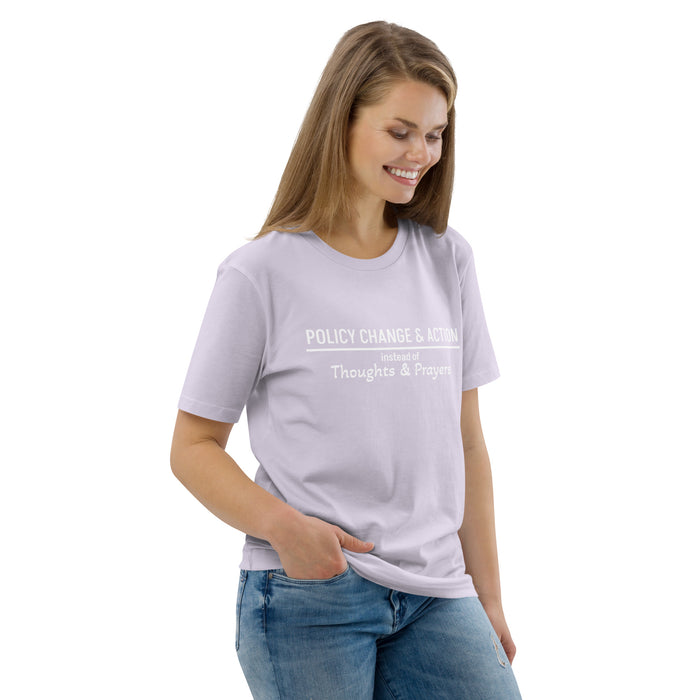 Unisex organic cotton t-shirt - Policy Change & Action