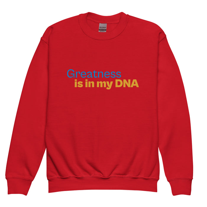 Youth crewneck sweatshirt-Greatness is in my DNA