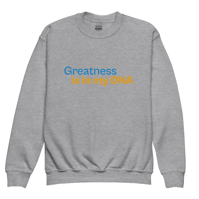 Youth crewneck sweatshirt-Greatness is in my DNA