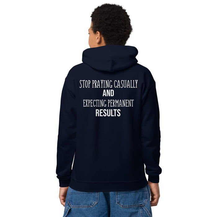 Youth heavy blend hoodie-Stop Praying Casually