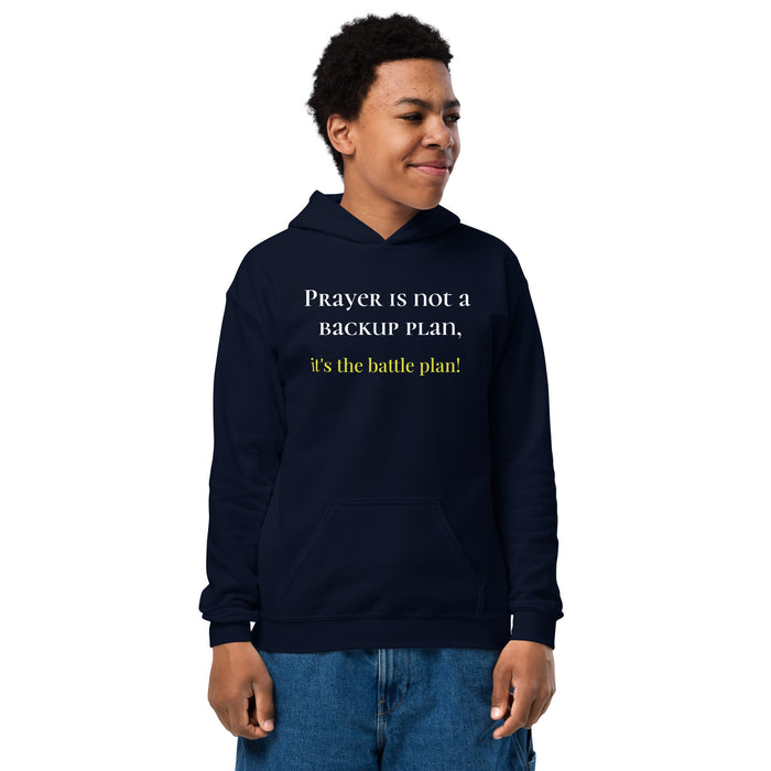 Youth heavy blend hoodie-Prayer is Not Backup Plan