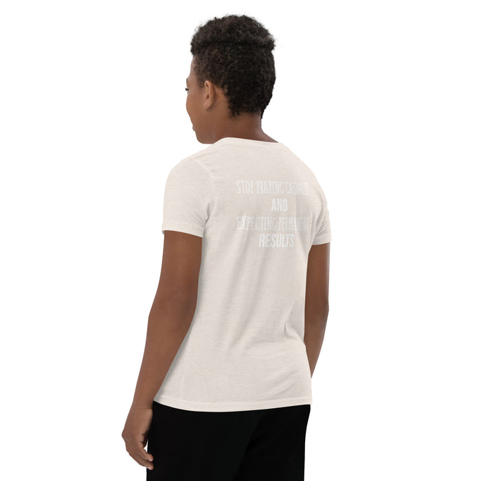Youth Short Sleeve T-Shirt-Stop Praying Casually