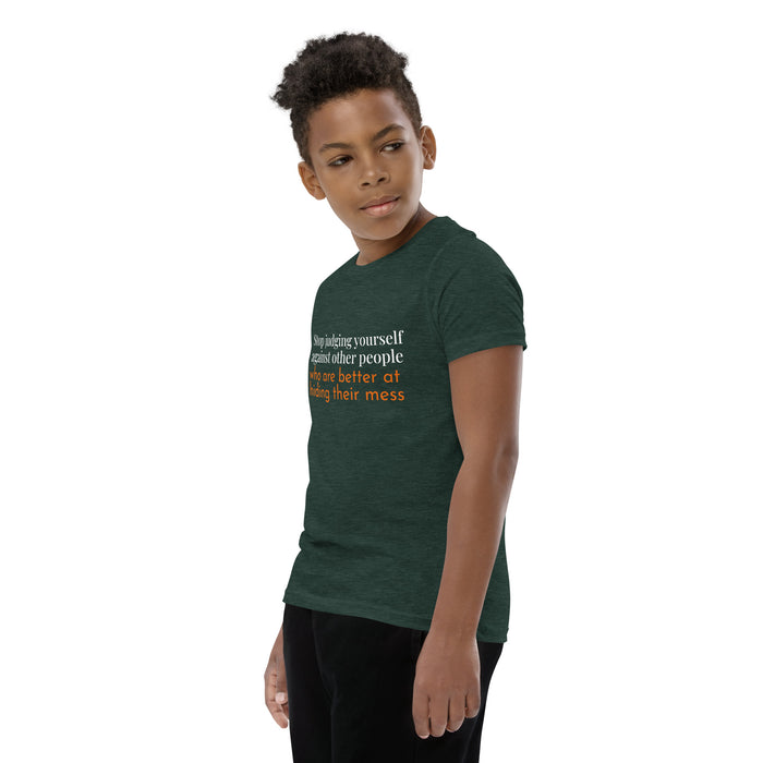 Youth Short Sleeve T-Shirt-Stop Judging Yourself